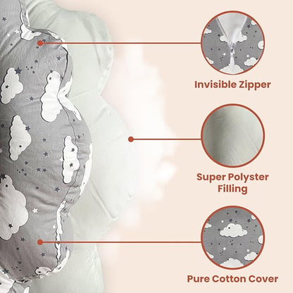 Gray colour feeding pillow