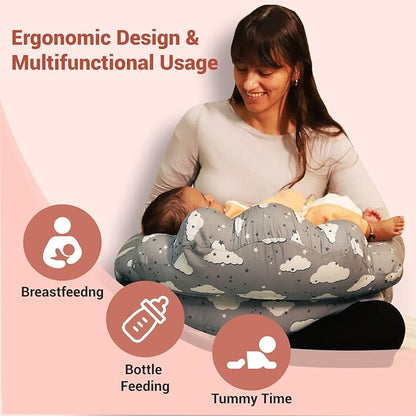 Gray colour feeding pillow