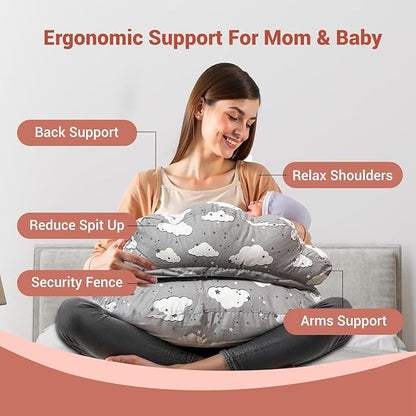 Gray colour feeding pillow