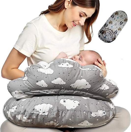 Gray colour feeding pillow