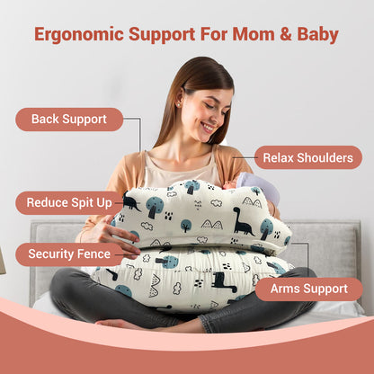 White Dino Feeding Pillow
