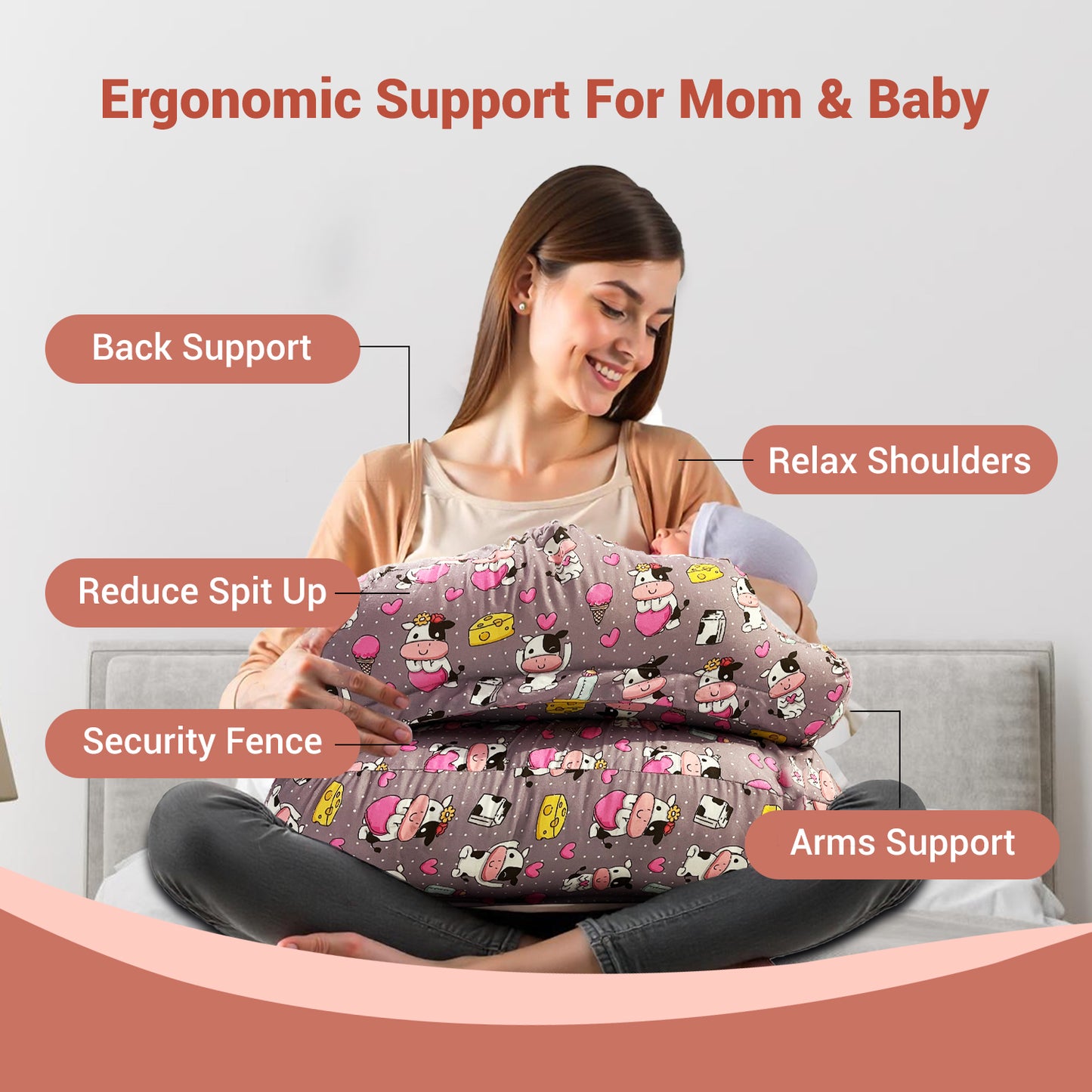 Pink Colour Feeding Pillow