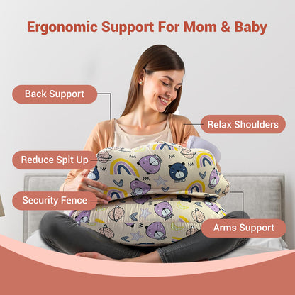 Yellow Print Feeding Pillow