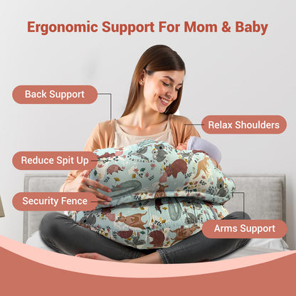 Green Colour Feeding Pillow