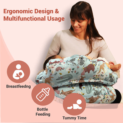 Green Colour Feeding Pillow