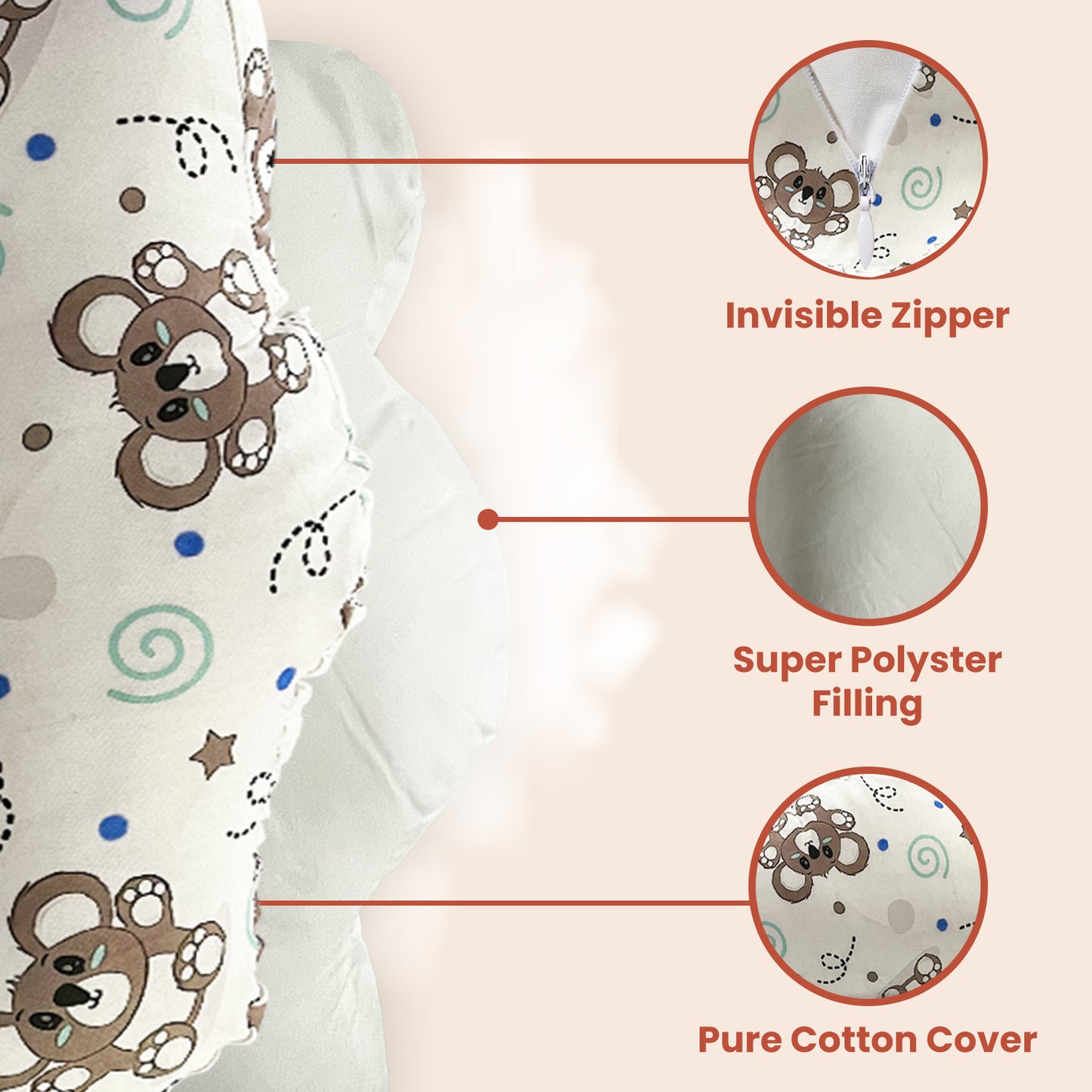 White Bear Feeding Pillow