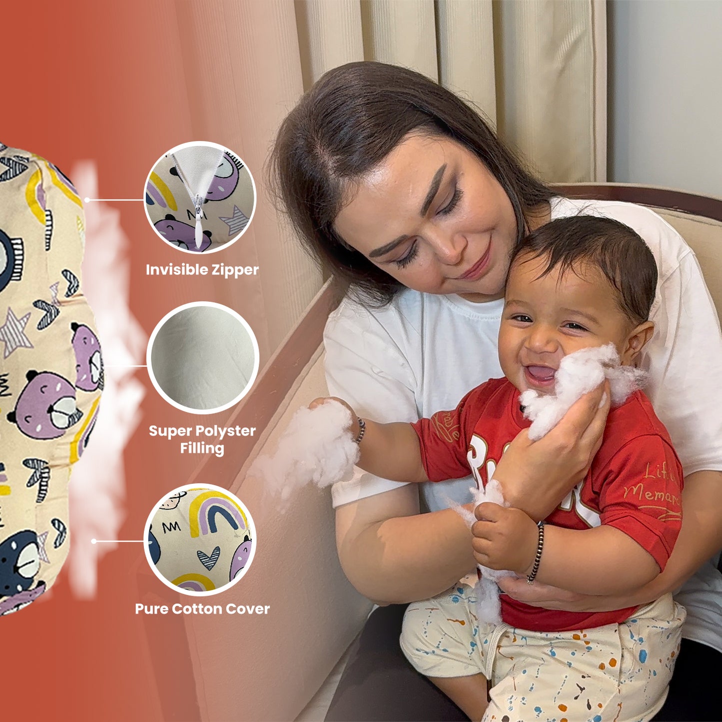 Yellow Print Feeding Pillow