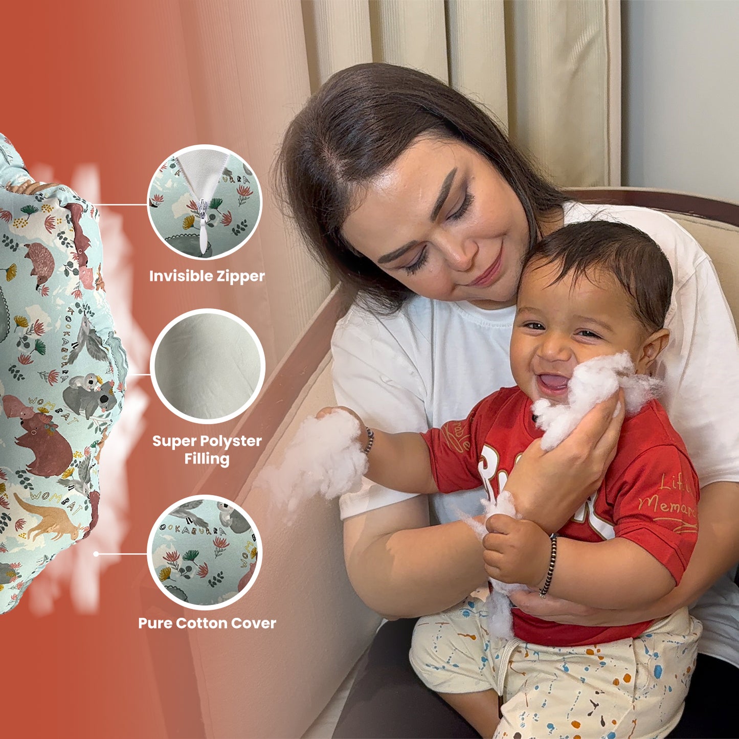 Green Colour Feeding Pillow