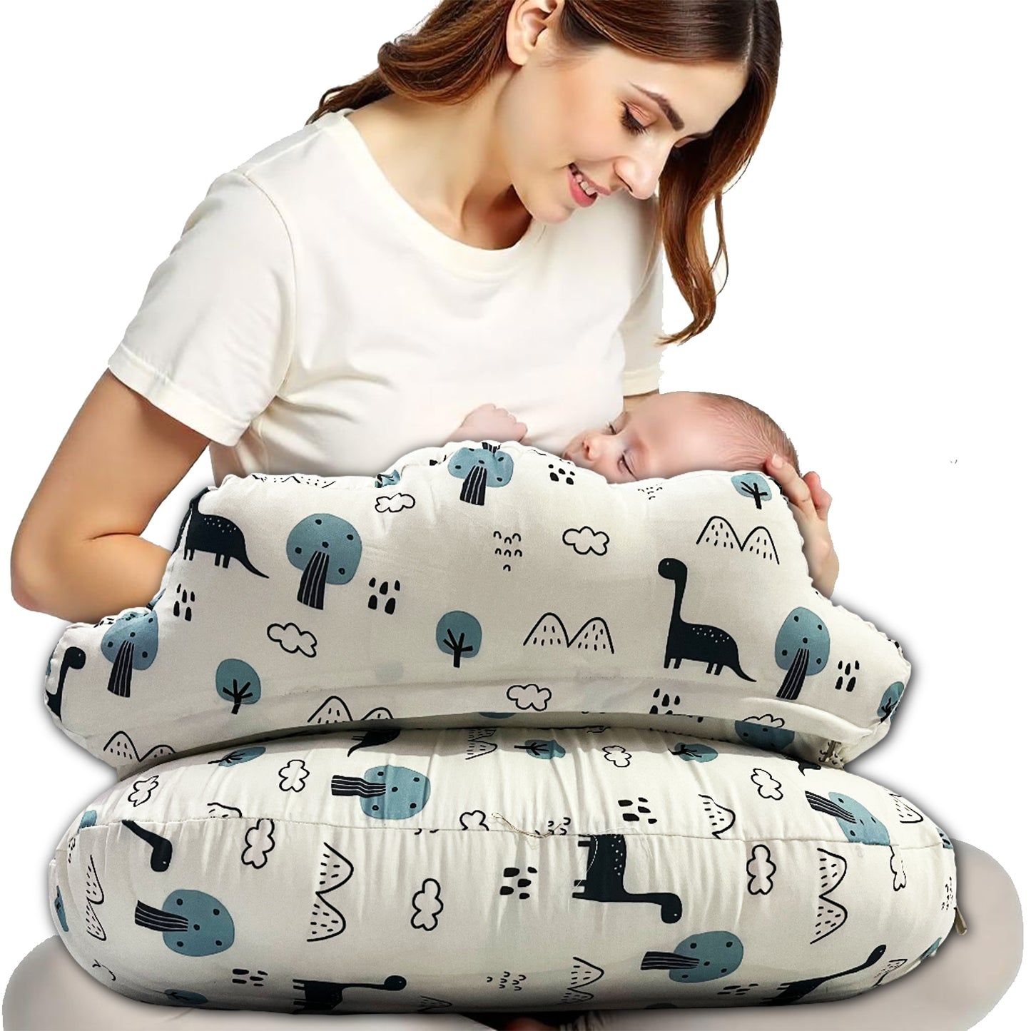 White Dino Feeding Pillow
