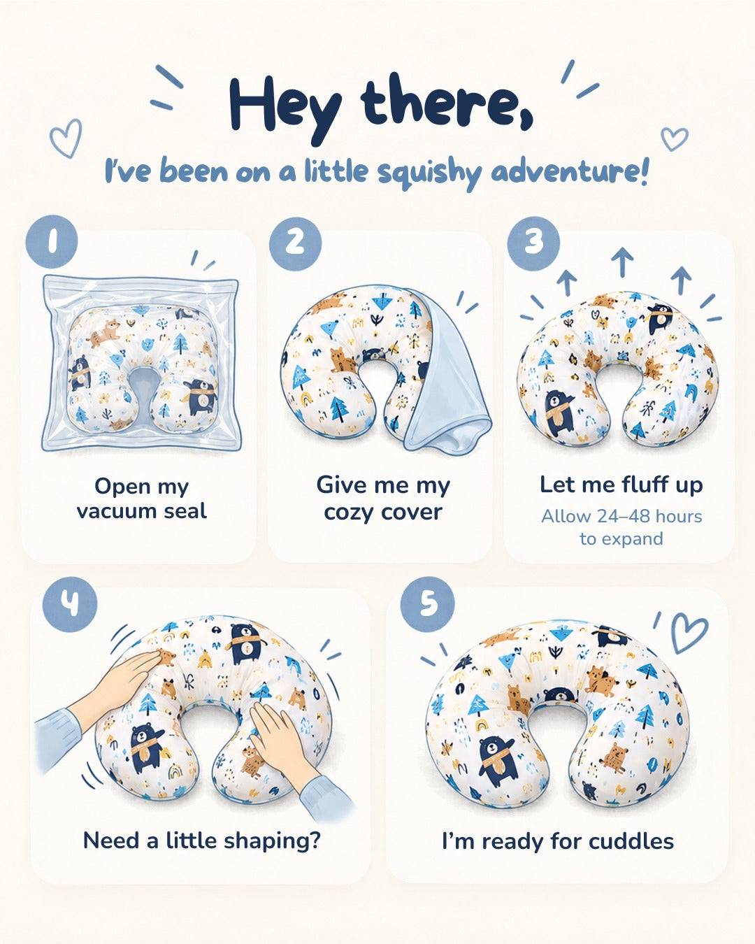 Gray colour feeding pillow